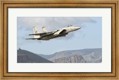 Framed US Air Force F-15C Eagle Over Spain Print
