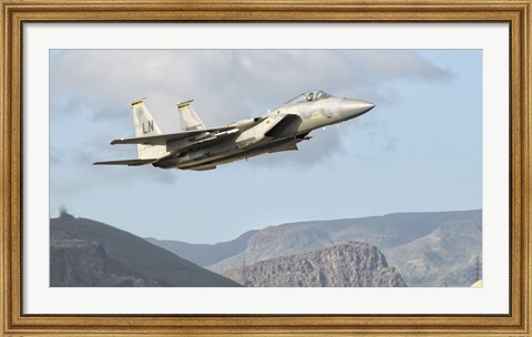 Framed US Air Force F-15C Eagle Over Spain Print