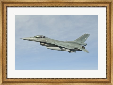 Framed Chilean Air Force F-16 soars through the sky over Brazil Print