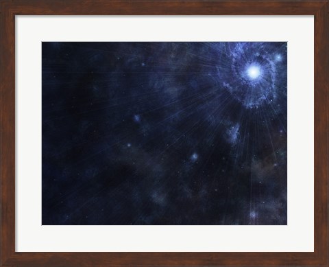 Framed Bright Star in Outer Space Print