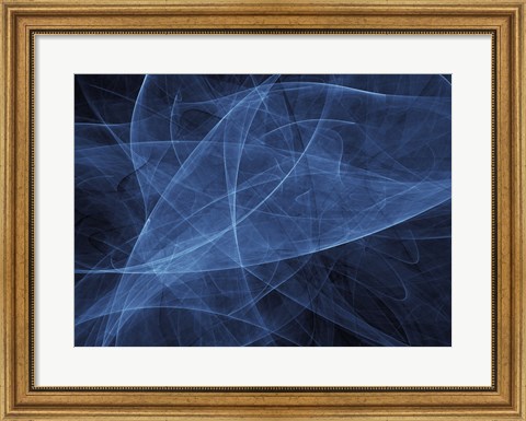 Framed Abstract Blue Two Print