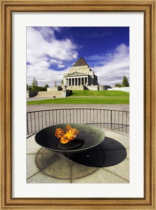 Framed Eternal Flame, Shrine of Rememberance, Melbourne, Victoria, Australia Print