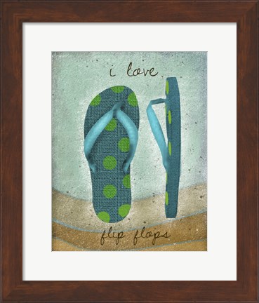 Framed I Love Flip-flops Print
