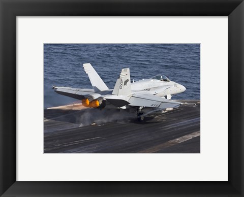 Framed F/A-18C Hornet Taking Off from the USS Dwight D Eisenhower Print