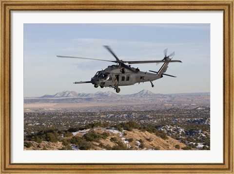 Framed HH-60G Pave Hawk Flies a Low Level Route over New Mexico Print