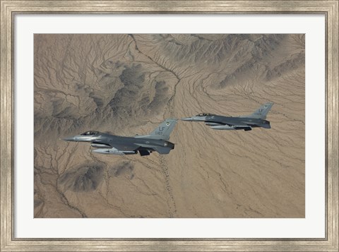 Framed Two F-16&#39;s over the Arizona Desert Print