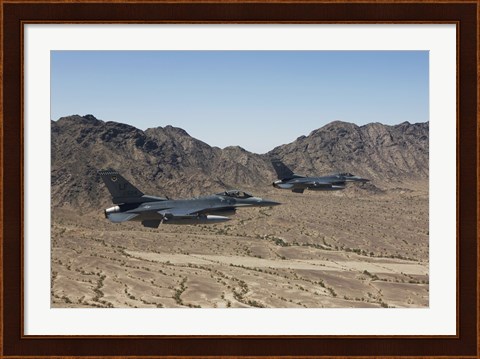 Framed Two F-16&#39;s with the Arizona Mountains Print