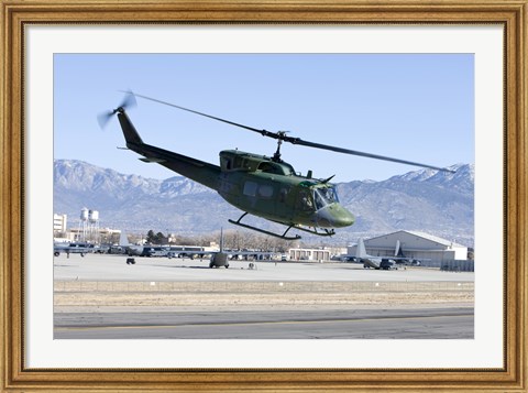 Framed UH-1N Twin Huey near Kirtland Air Force Base, New Mexico Print