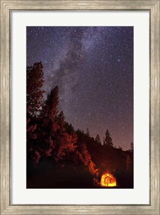 Framed Milky Way over Mountain Tunnel in Yosemite National Park Print