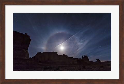 Framed Moon Ring over Arches National Park, Utah Print