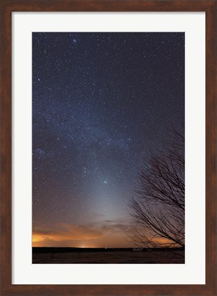 Framed Zodiacal Light and Milky Way over the Texas Plains Print