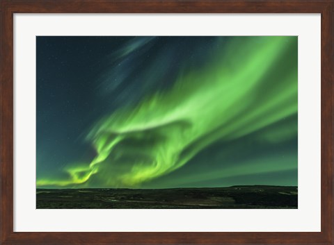 Framed Large Aurora Borealis Display in Iceland Print