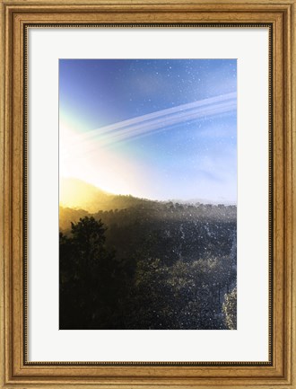Framed Summer Turns to Winter on a Ringed Alien Planet Print