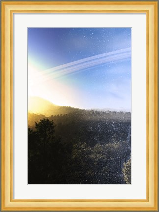 Framed Summer Turns to Winter on a Ringed Alien Planet Print