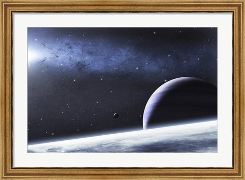 Framed Mysterious Ligh Illuminates a Small Nebula Print