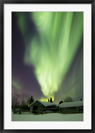 Framed Aurora Borealis and the Big Dipper Whitehorse, Yukon, Canada Print