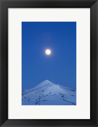 Framed Full Moon over Ogilvie Mountains, Canada (vertical) Print