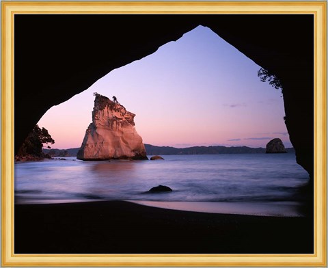 Framed Coastline, Cathedral Cove, Coromandel Peninsula, North Island, New Zealand Print