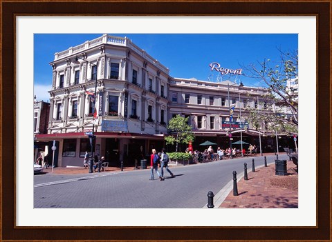 Framed Cafe and Regent Theatre, Octagon, Dunedin, New Zealand Print