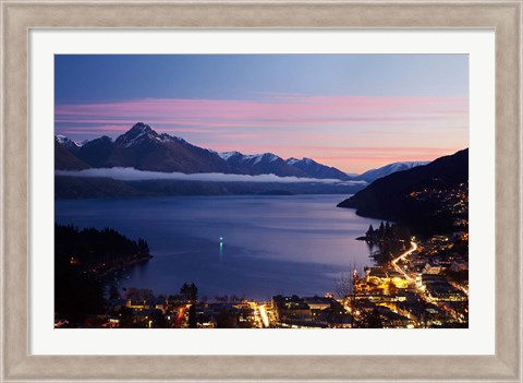 Framed Lake Wakatipu, Queenstown, South Island, New Zealand Print