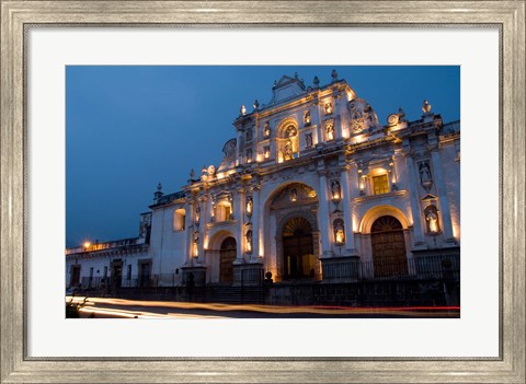 Framed Cathedral in Square, Antigua, Guatemala Print