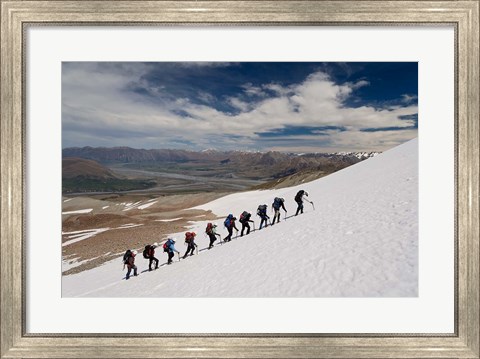 Framed New Zealand, South Island, Potts Range, Climbing Print