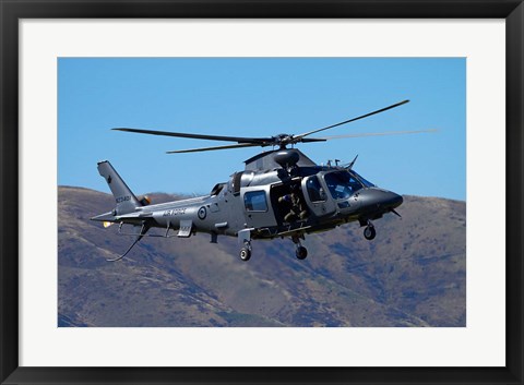 Framed RNZAF Augustawestland A109 helicopter, Warbirds over Wanaka, warplane, New Zealand Print