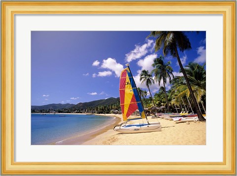 Framed Carlisle Bay Beach, Antigua Print