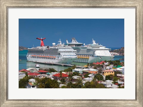 Framed Antigua, St Johns, Heritage Quay, Cruise ship area Print