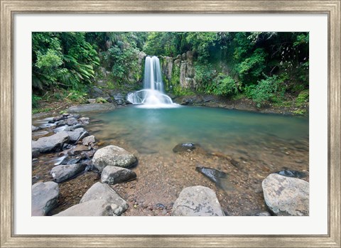 Framed New Zealand, North Island, Coromandel Peninsula, Waiau Falls Print
