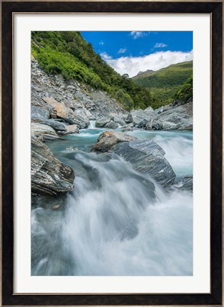 Framed New Zealand, South Island, Mt Aspiring National Park, Haast River Print