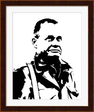 Framed General Lewis Chesty Puller (negative view) Print