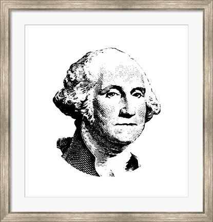 Framed Vector Potrait of George Washington Print