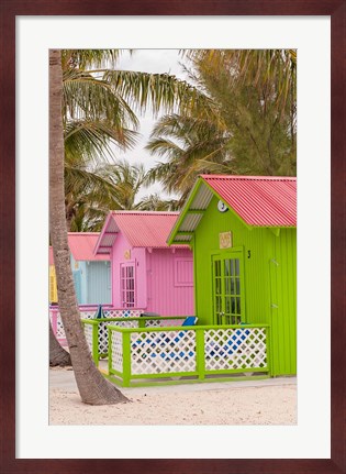 Framed Beach bungalow, Princess Cays, Eleuthera, Bahamas Print