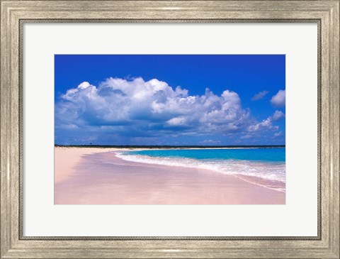 Framed Pink Sand Beach, Harbour Island, Bahamas Print