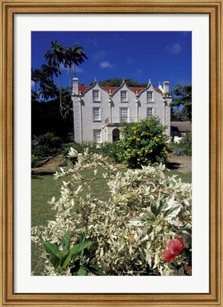 Framed St Nicholas Abbey, St Peter Parish, Barbados, Caribbean Print