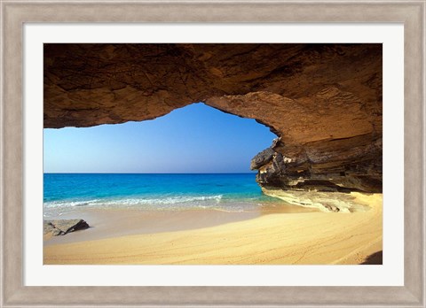 Framed Cave at French Bay, San Salvador Island, Bahamas Print