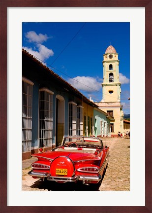 Framed Old worn 1958 Classic Chevy, Trinidad, Cuba Print