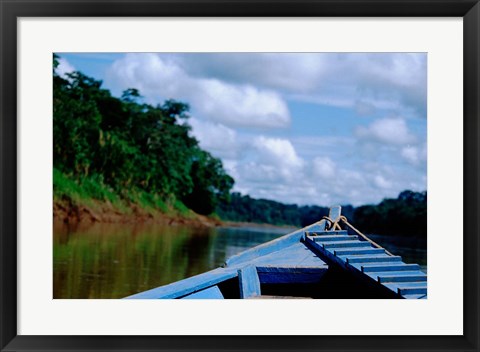 Framed Canoe on the Tambopata River, Peruvian Amazon, Peru Print