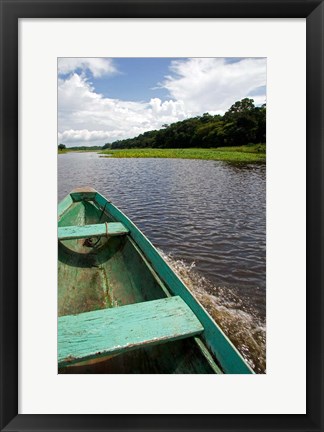 Framed Dugout canoe, Arasa River, Amazon, Brazil Print