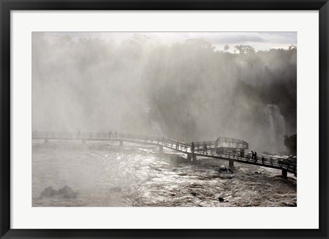 Framed Lookout Engulfed in Mist, Iguassu Falls, Brazil Print