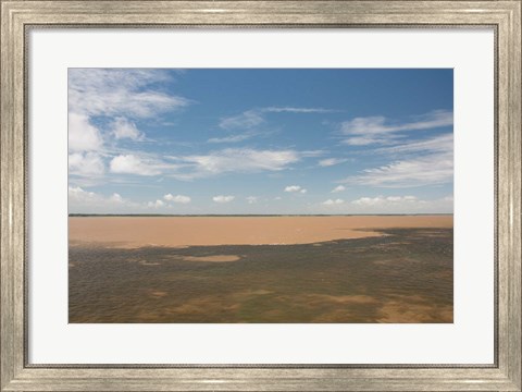 Framed Meeting of the waters at Santarem, Amazon, Brazil Print