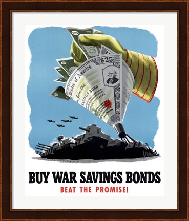 Framed Buy War Savings Bonds - Beat the Promise! Print