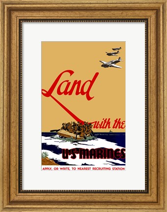 Framed Land with the U.S.  Marines Print