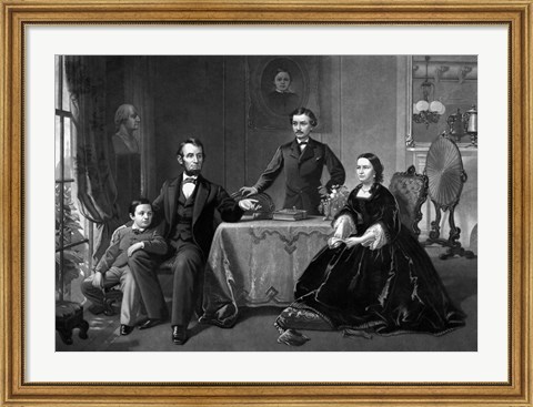 Framed President Abraham Lincoln and His Family Print