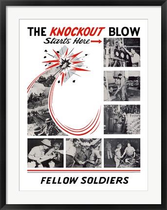 Framed Knockout Blow Starts Here Print