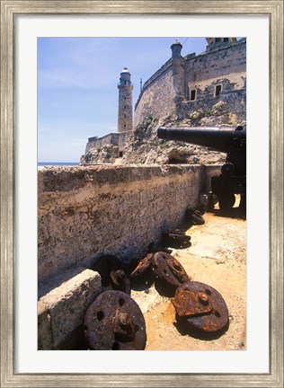 Framed Thick Stone Walls, El Morro Fortress, La Havana, Cuba Print