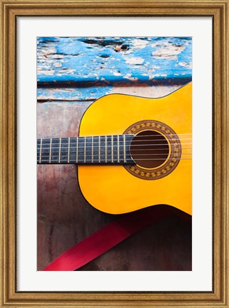 Framed Cuba, Sancti Spiritus, Trinidad, Cuban guitar Print