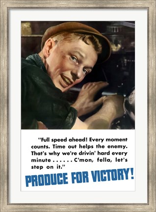 Framed Produce for Victory - Full Speed Ahead Print