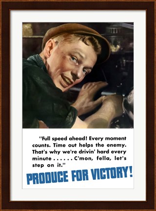 Framed Produce for Victory - Full Speed Ahead Print